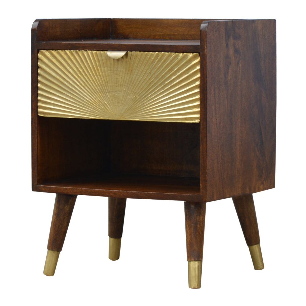 Manila Gold One Drawer Nightstand – Chestnut Finish