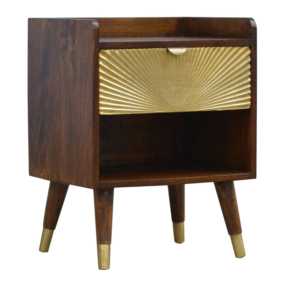 Manila Gold One Drawer Nightstand – Chestnut Finish