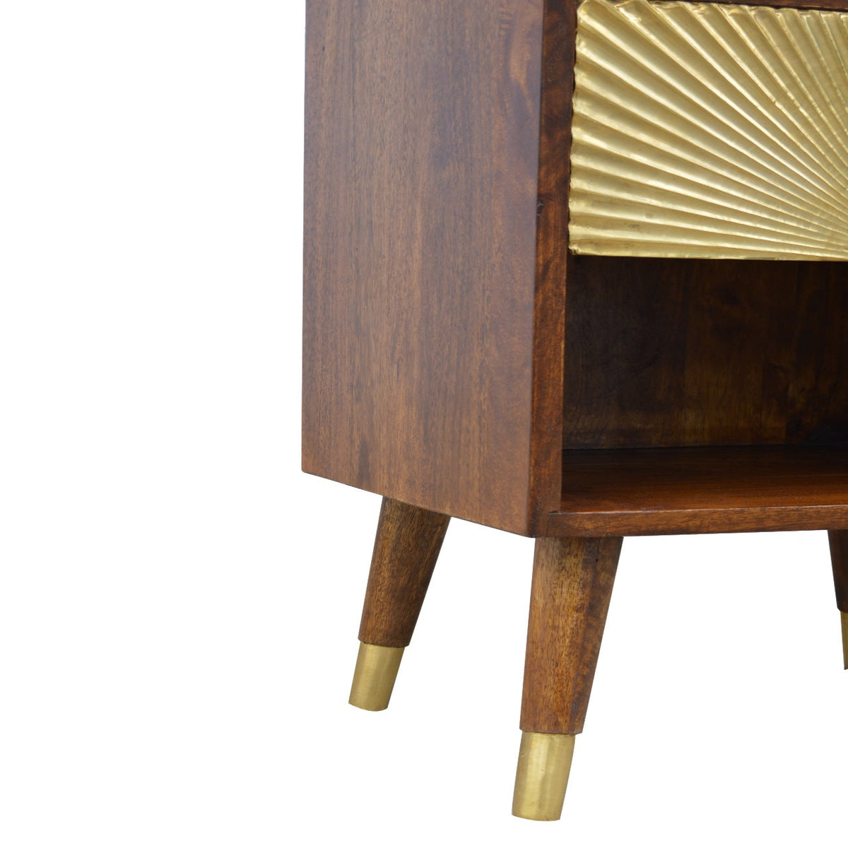 Manila Gold One Drawer Nightstand – Chestnut Finish