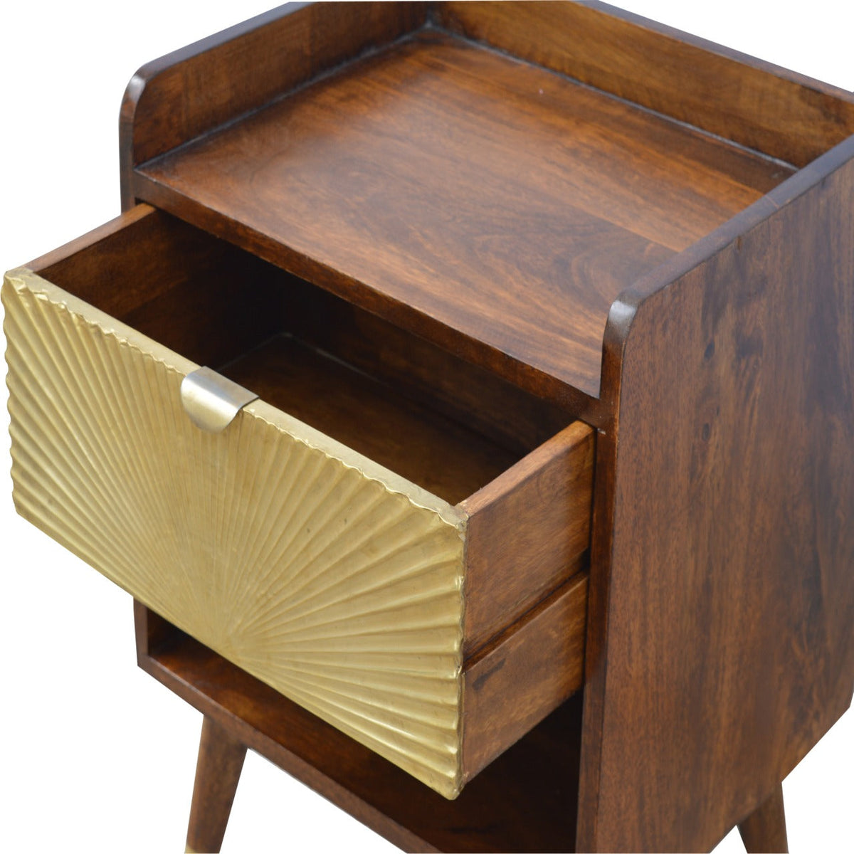 Manila Gold One Drawer Nightstand – Chestnut Finish