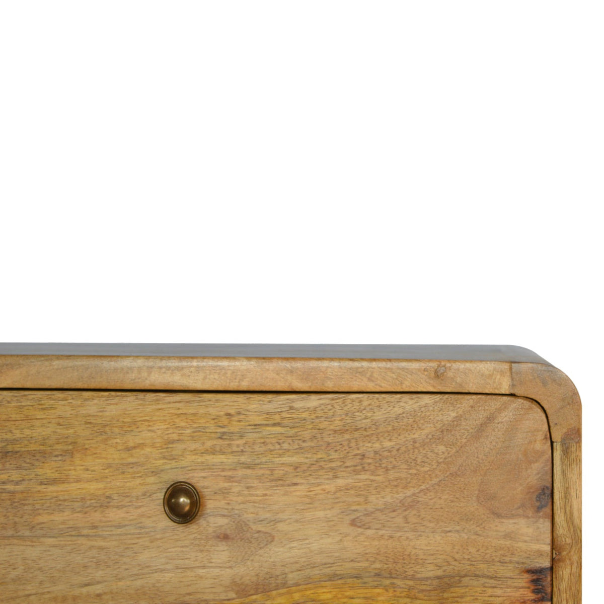 2-Drawer Floating Solid Mango Wood Nightstand – Oak-Ish Finish