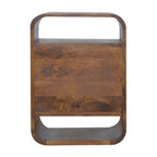 Curve 2-Drawer Solid Mango Wood Nightstand – Chestnut Finish