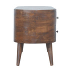 Solid Mango Wood Media Console – Chestnut Finish, Rounded 4-Drawer TV Stand