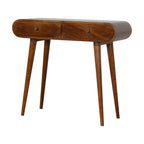 London Solid Mango Wood Console Table – Chestnut Finish, 2 Drawers