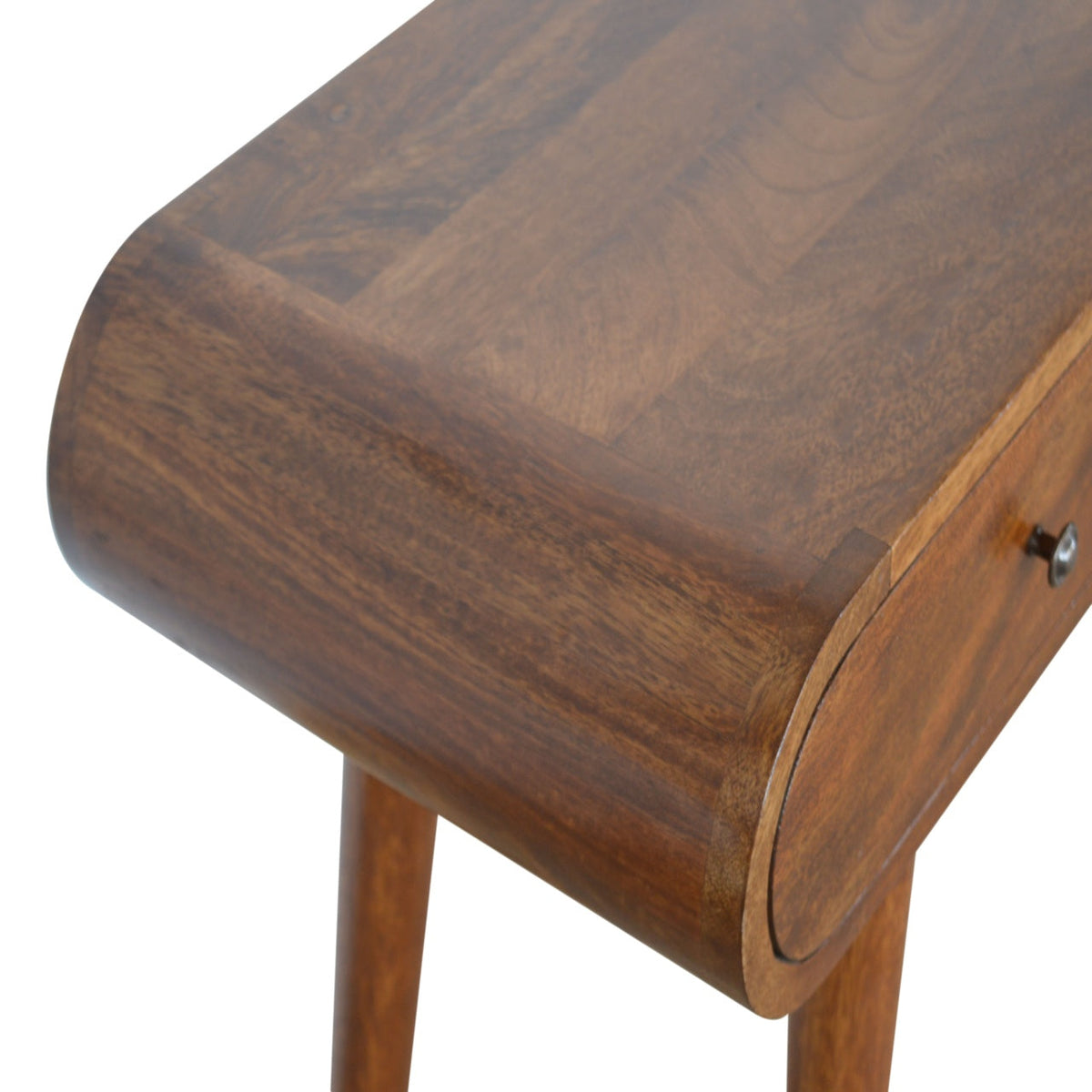 London Solid Mango Wood Console Table – Chestnut Finish, 2 Drawers