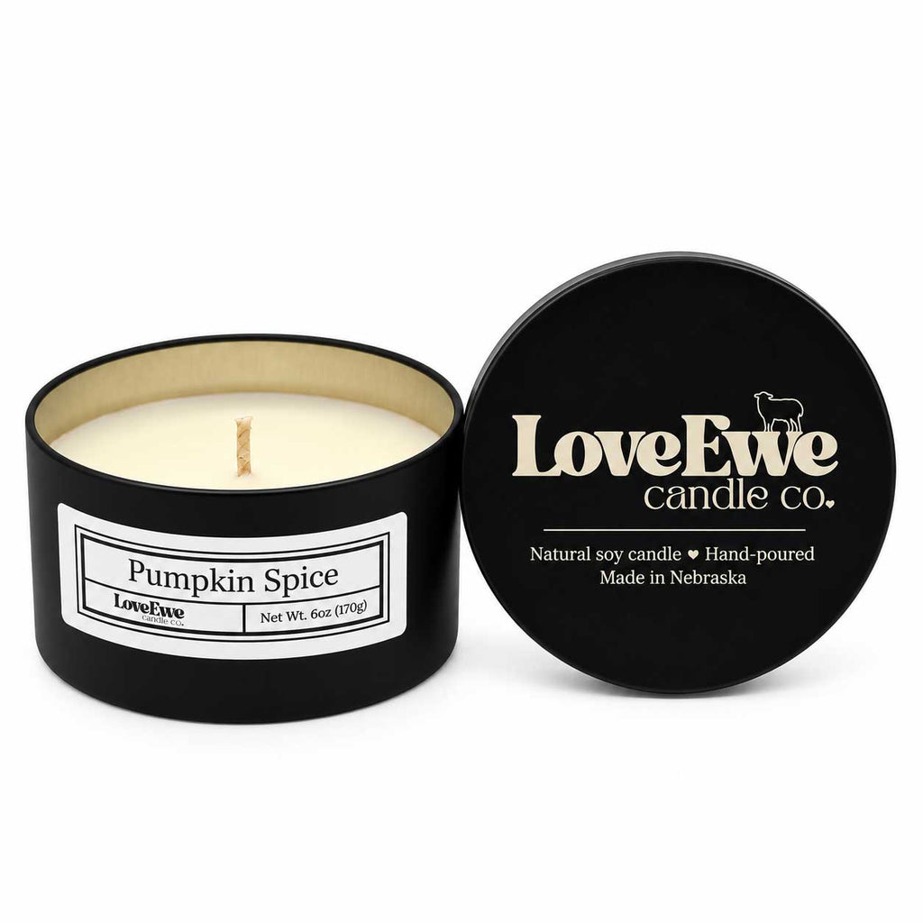 Pumpkin Spice Scented Candle | 6 oz | Love Ewe Candle Company