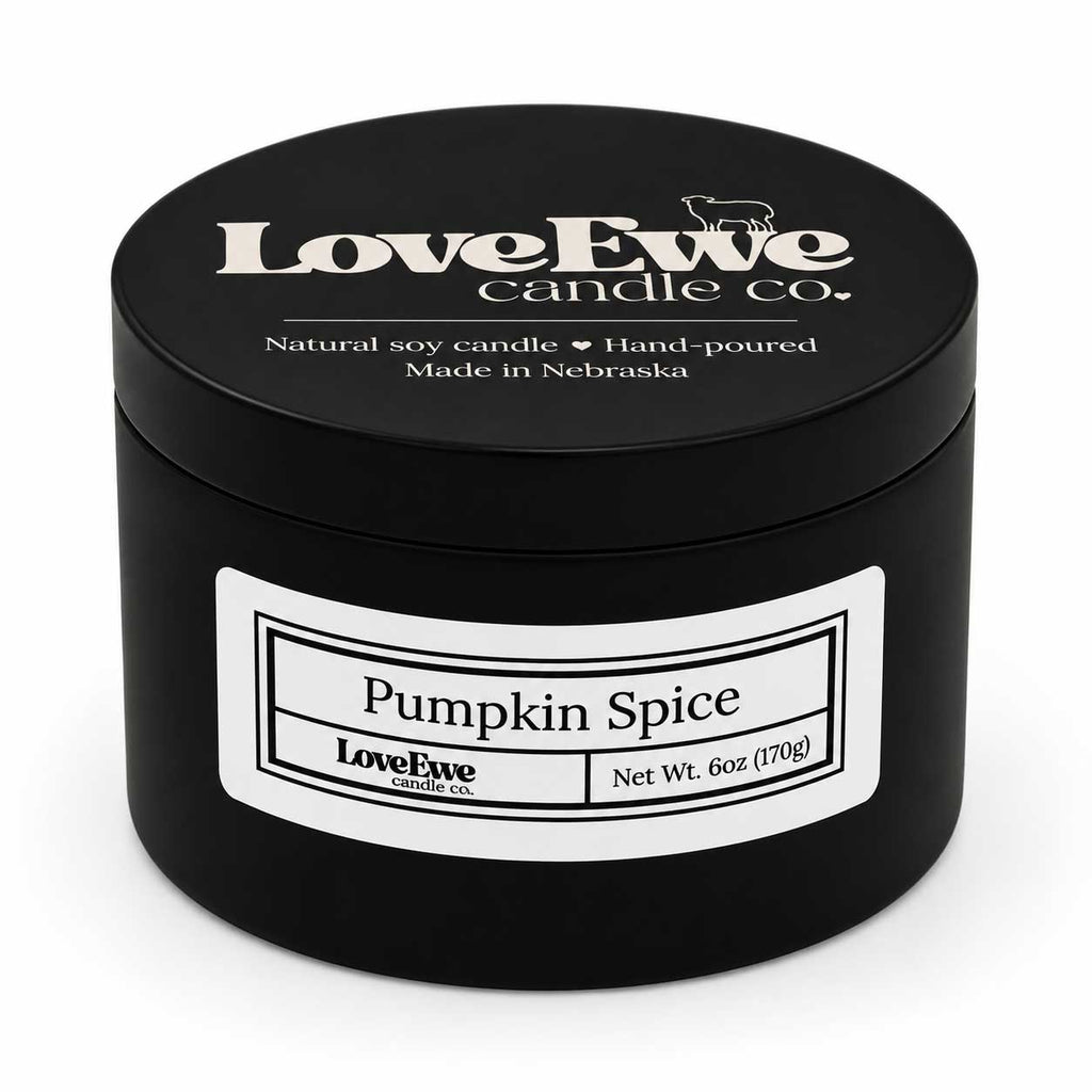 Pumpkin Spice Scented Candle | 6 oz | Love Ewe Candle Company