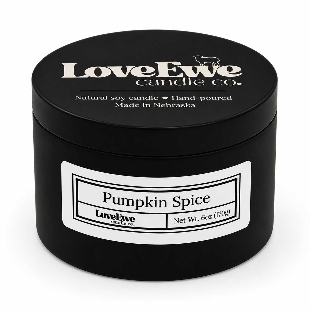 Pumpkin Spice Scented Candle | 6 oz | Love Ewe Candle Company