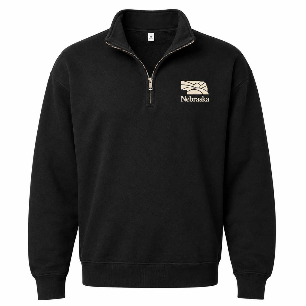 1/4 Zip Sweatshirt | Black | Nebraska Department of Economic Development