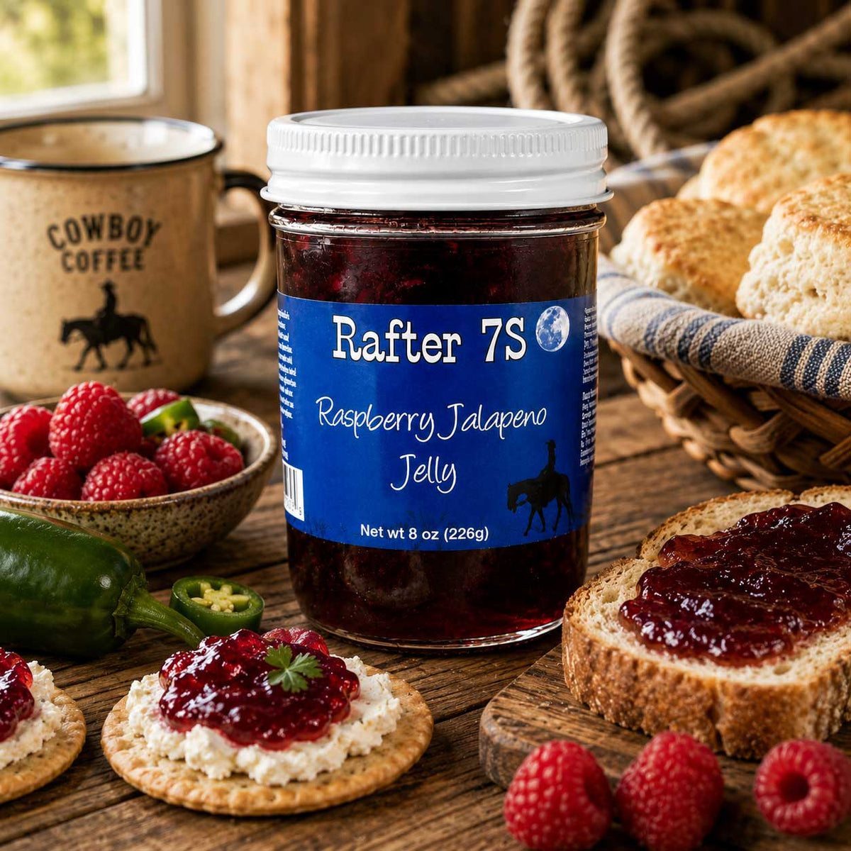 Ulitimate Jalapeno Jelly Bundle | 8 oz | Original, Hot, Strawberry & Raspberry | Rafter 7S