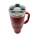 Stainless Steel Nebraska Engraved Tumbler With Handle | 40 oz | Multiple Colors | RCK Creations & More