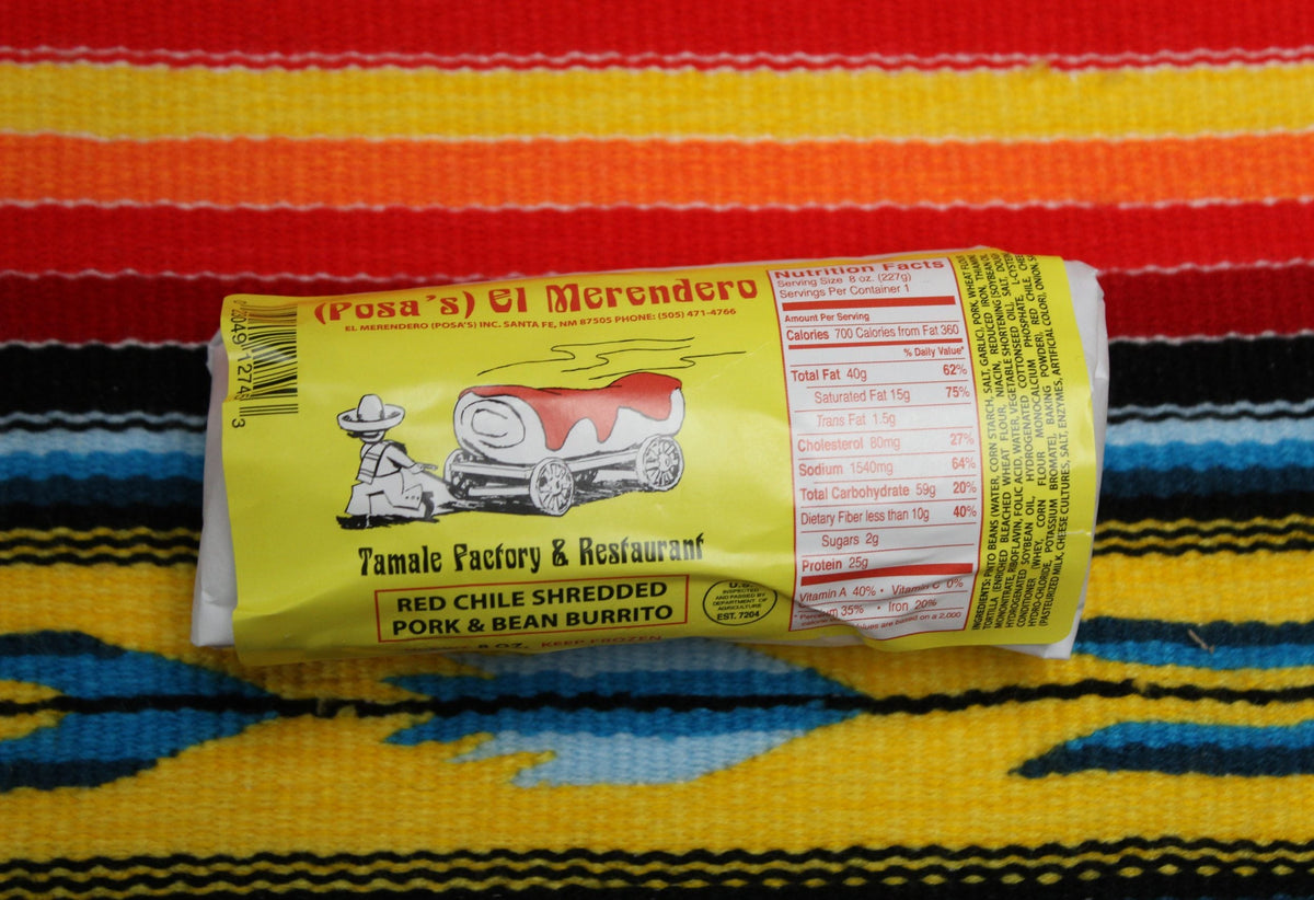 El Merendero (Posa's) Red & Green Chile Pork Burritos (4 Count)