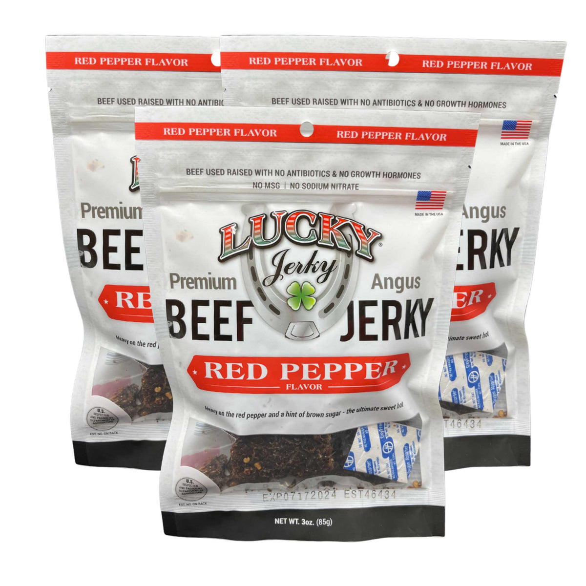 Red Pepper Beef Jerky | Pack of 3 | 3 oz | Nebraska Star Beef