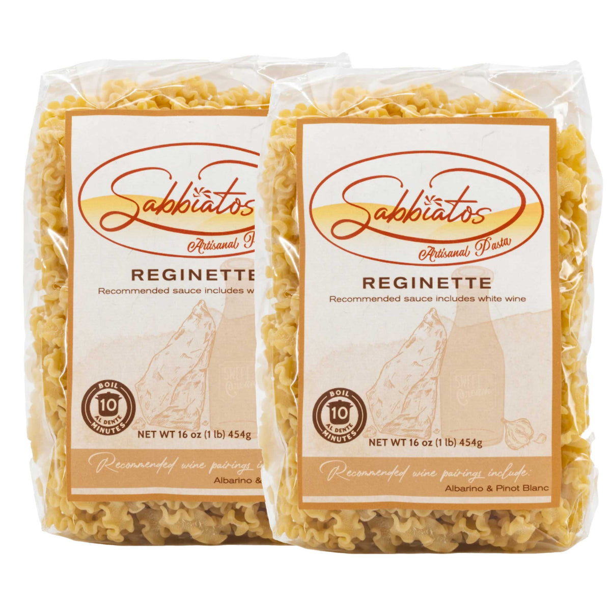 Reginette Pasta | 16 oz | Pack of 2 | Sabbiatos