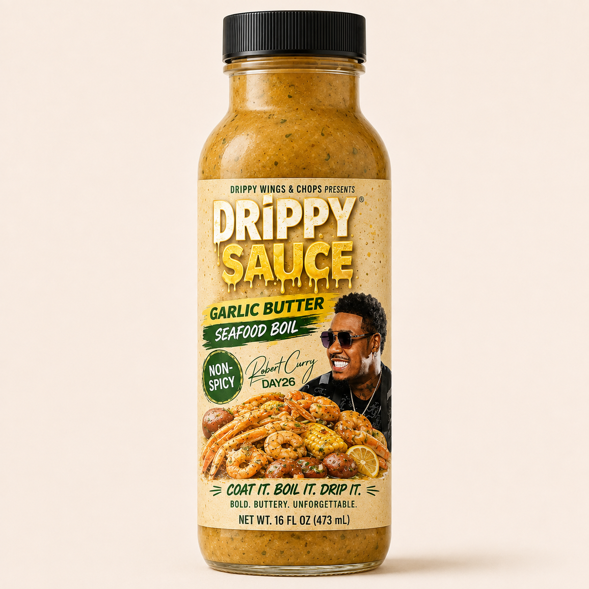 Drippy Sauce® Seafood Boil Sauce — Garlic Butter & Spicy Cajun