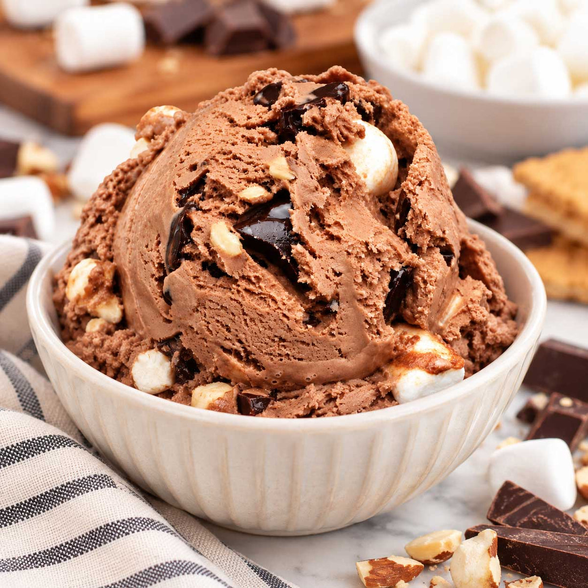 Rocky Road Ice Cream | Pack of 4 | One Pint | Gluten Free | Shipping Included | eCreamery