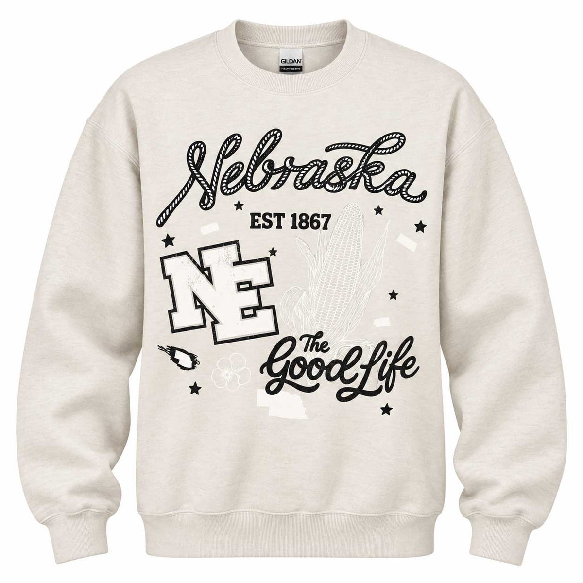 Nebraska Rope Crewneck | Multiple Sizes | Lux By Leslie