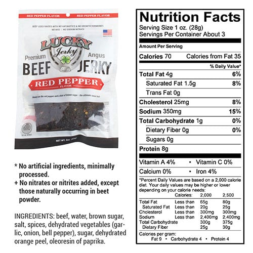 Red Pepper Beef Jerky | Pack of 4 | 3 oz | Shipping Included | Nebraska Star Beef