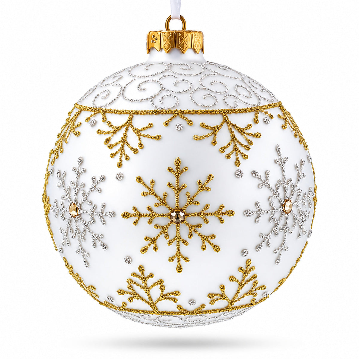 Vintage Retro Style Reflector on White Ball Christmas Ornament