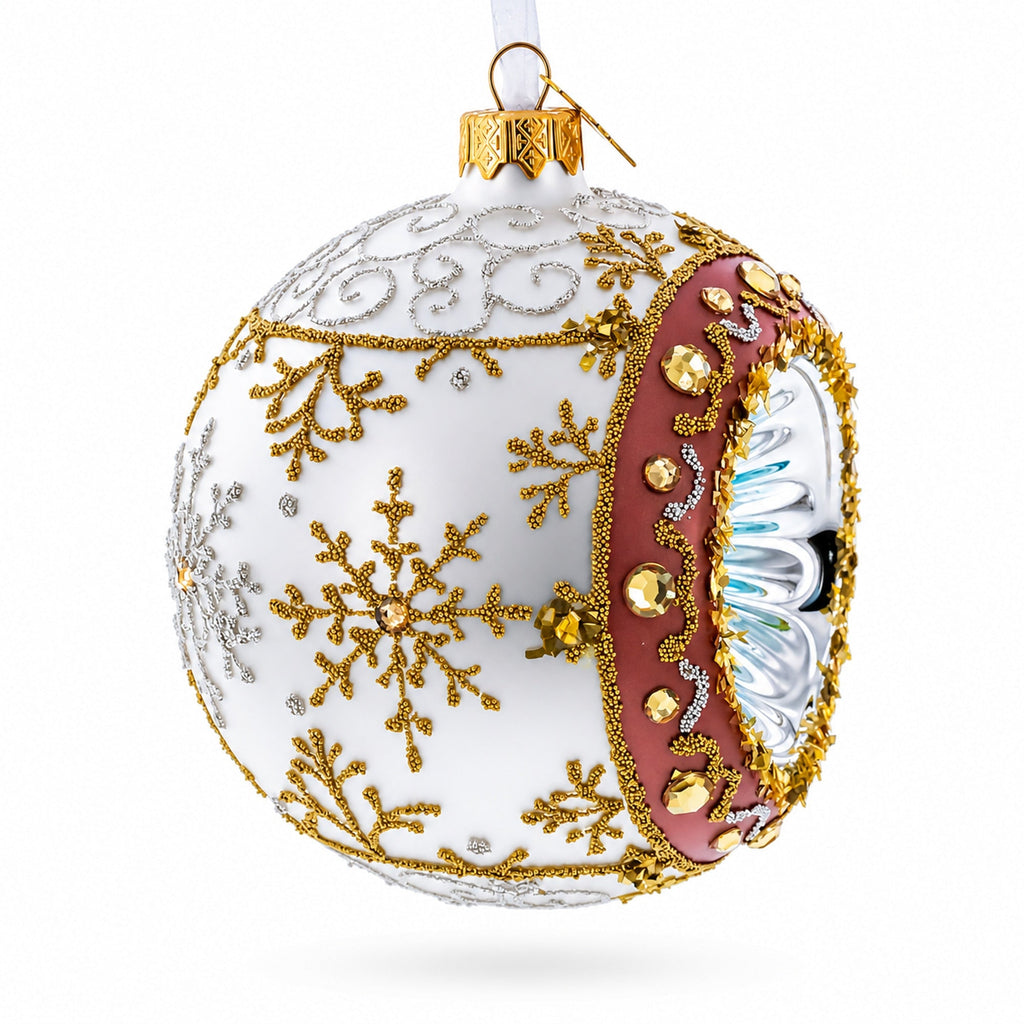 Vintage Retro Style Reflector on White Ball Christmas Ornament