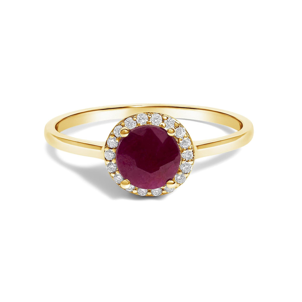 10K Gold Gemstone and 3/8 Cttw Diamond Halo Jewelry Set (Earrings, Pendant & Ring)