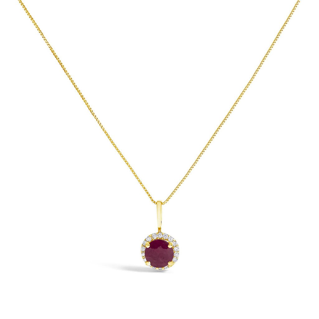 10K Gold Gemstone and 3/8 Cttw Diamond Halo Jewelry Set (Earrings, Pendant & Ring)