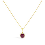 10K Gold Gemstone and 3/8 Cttw Diamond Halo Jewelry Set (Earrings, Pendant & Ring)