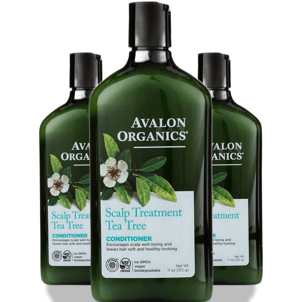 Avalon Organics Scalp Treatment Tea Tree Conditioner, 11 fl oz (Case of 3)
