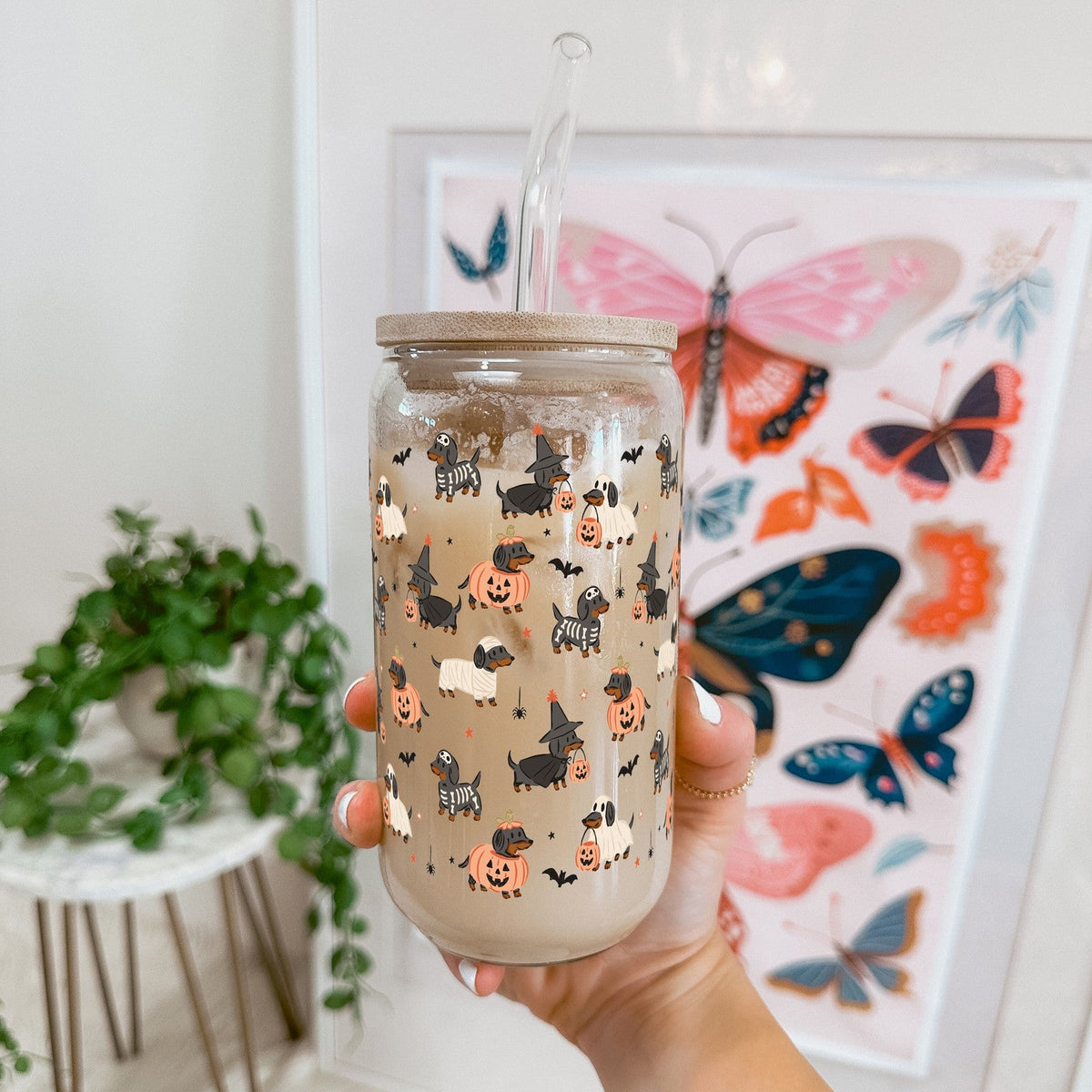Spooky Dachshunds Glass Cups