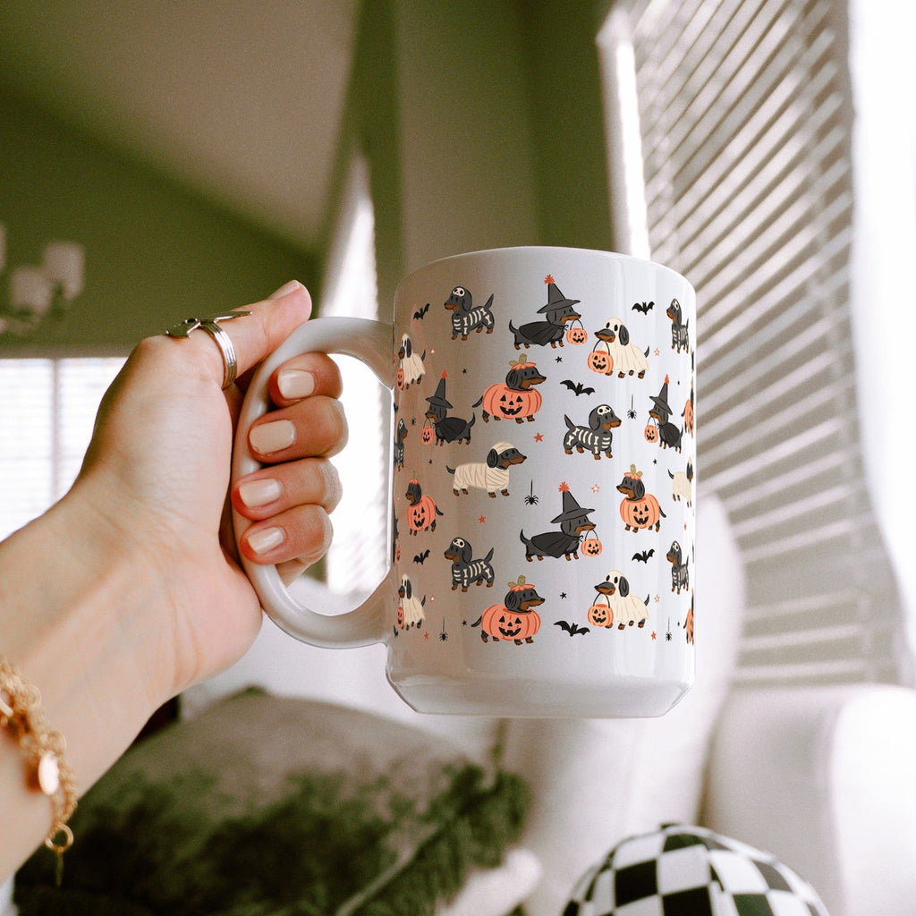 Spooky Dachshunds Glass Cups