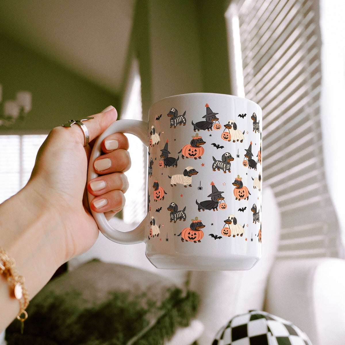 Spooky Dachshunds Glass Cups