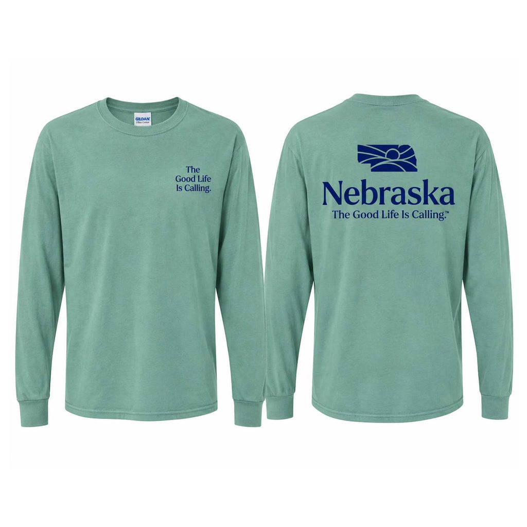 Nebraska Long Sleeve Shirt | Sage Green | Nebraska Department of Economic Development