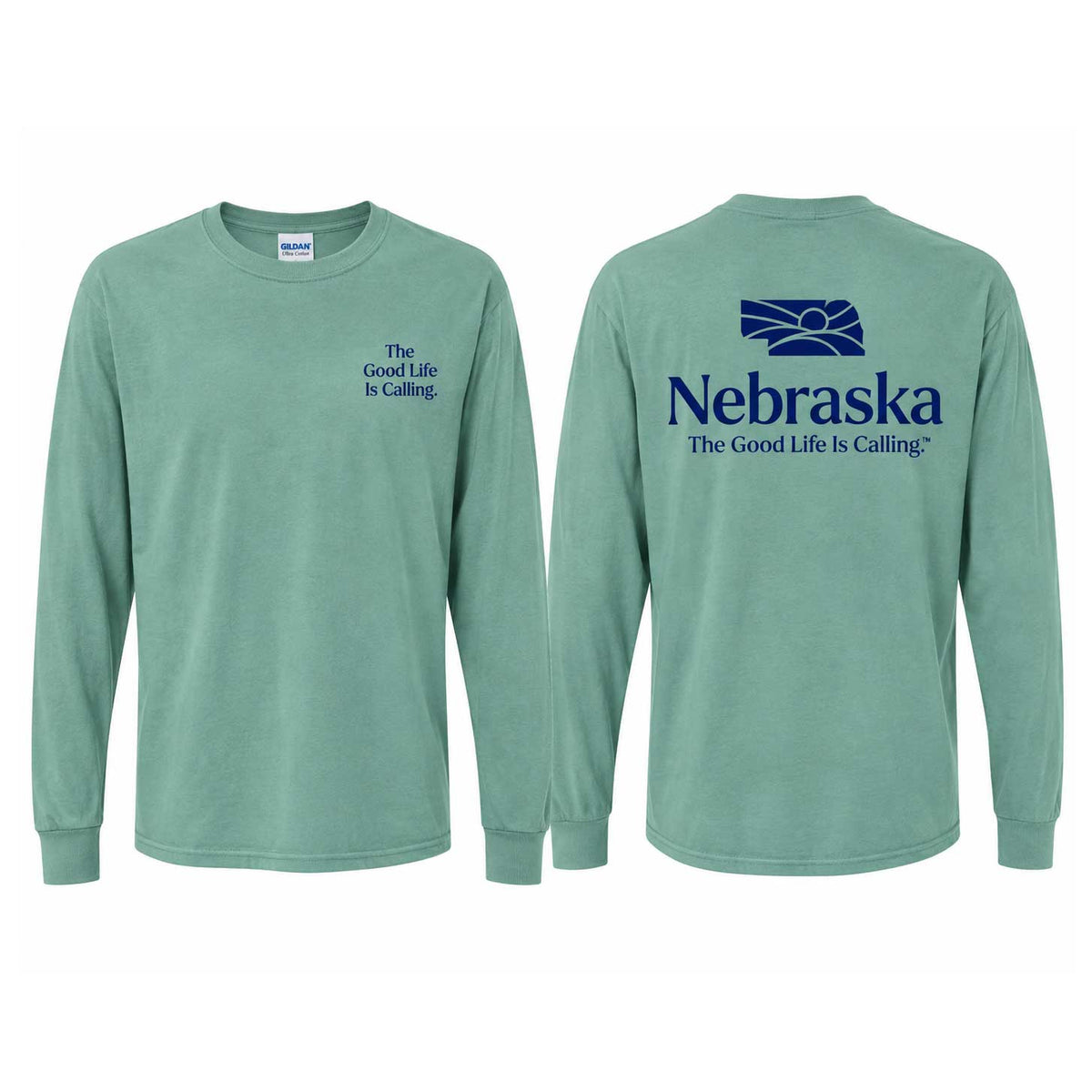 Nebraska Long Sleeve Shirt | Sage Green | Nebraska Department of Economic Development