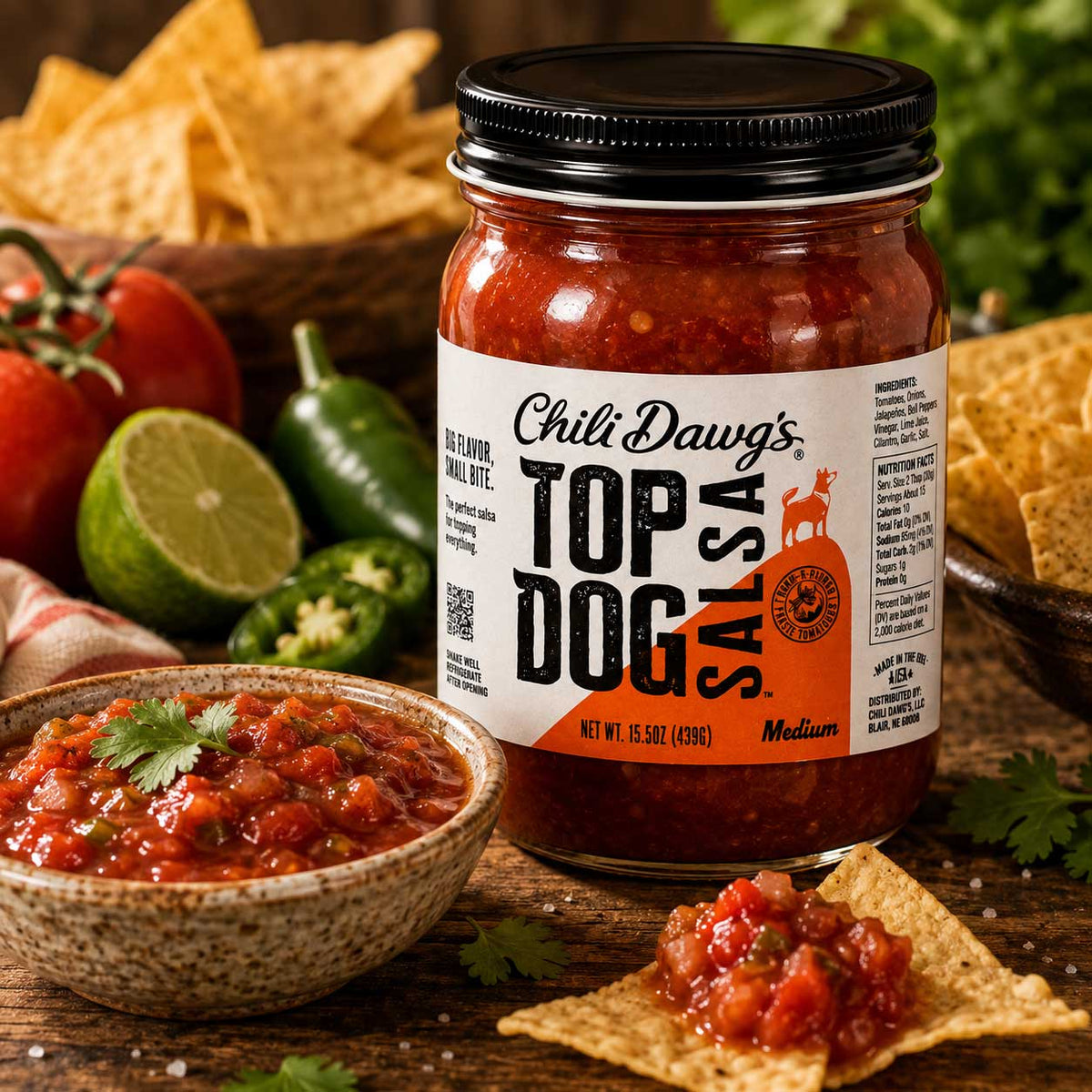 Top Dawg Medium Salsa | Pack of 3 | 15.5 oz | Chili Dawg's Foods of Fire