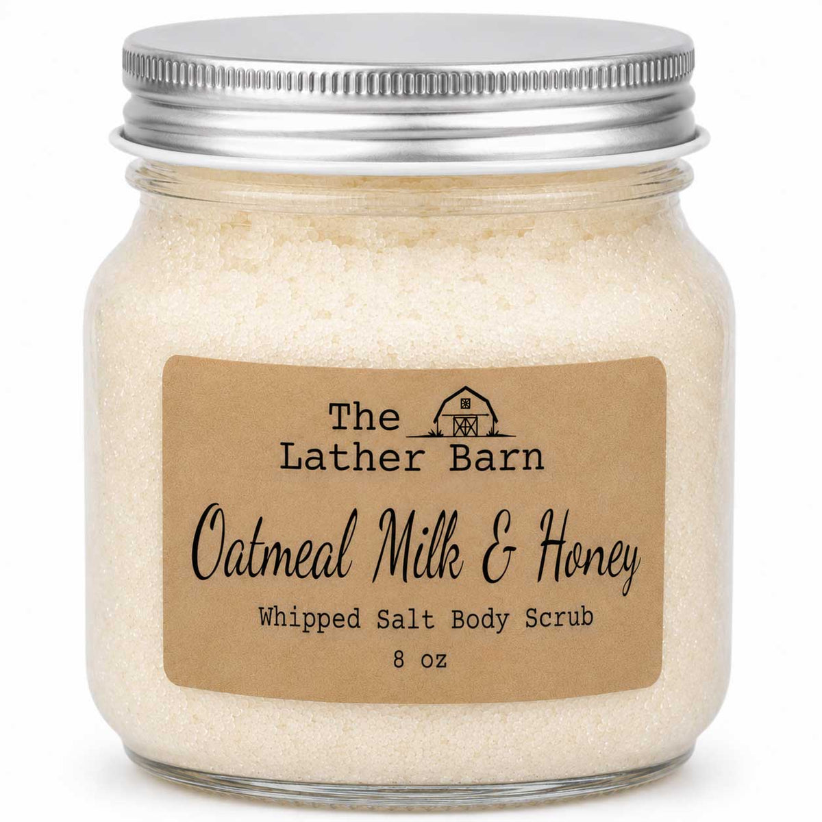 Whipped Salt Body Scrub | Oatmeal Milk & Honey | 8 oz | The Lather Barn