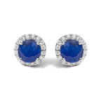 10K Gold Gemstone and 3/8 Cttw Diamond Halo Jewelry Set (Earrings, Pendant & Ring)