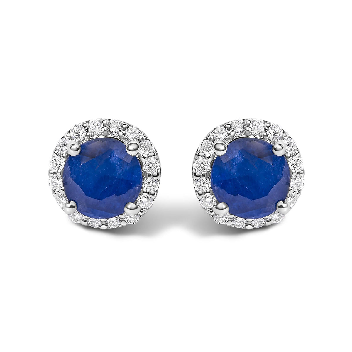 10K Gold Gemstone and 3/8 Cttw Diamond Halo Jewelry Set (Earrings, Pendant & Ring)