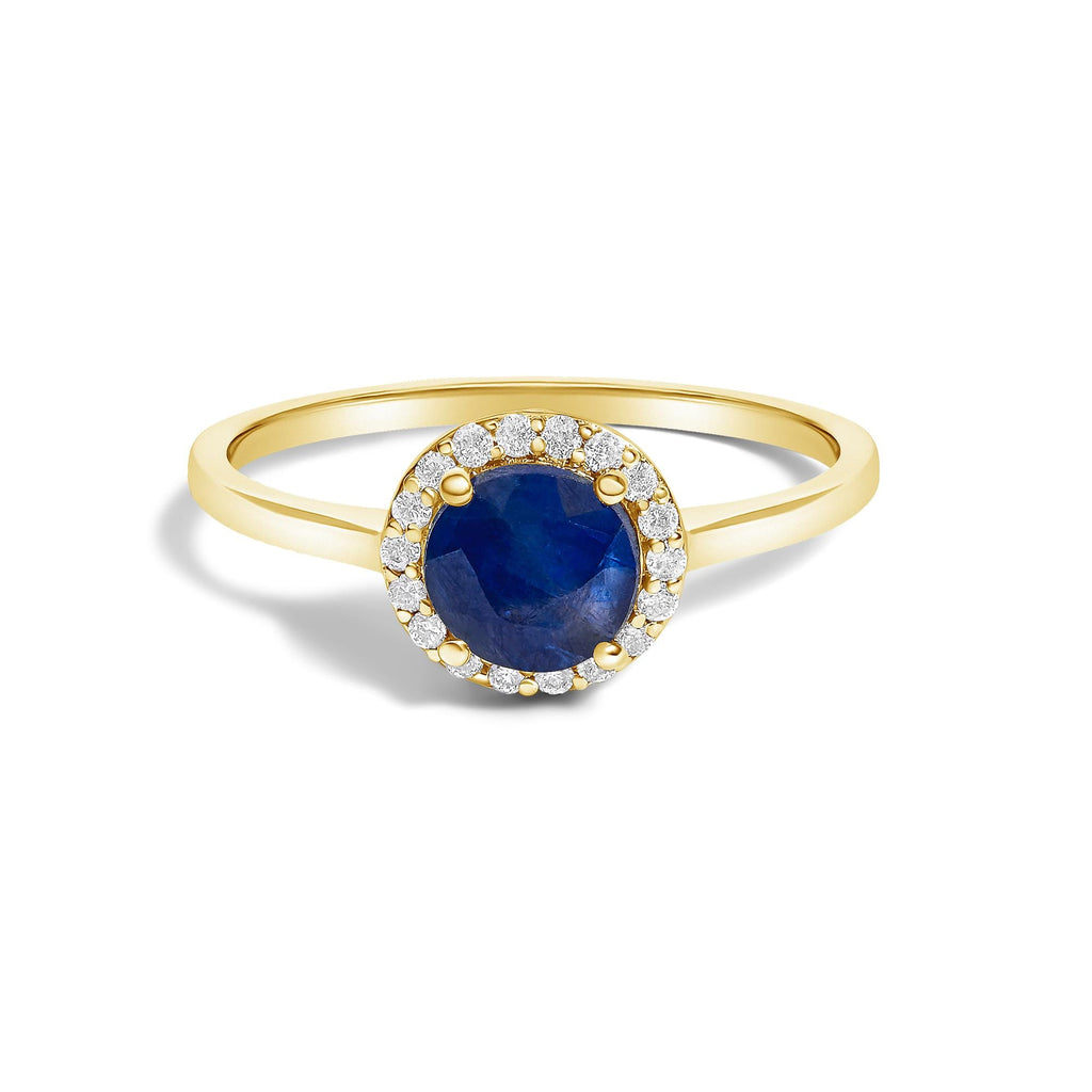 10K Gold Gemstone and 3/8 Cttw Diamond Halo Jewelry Set (Earrings, Pendant & Ring)