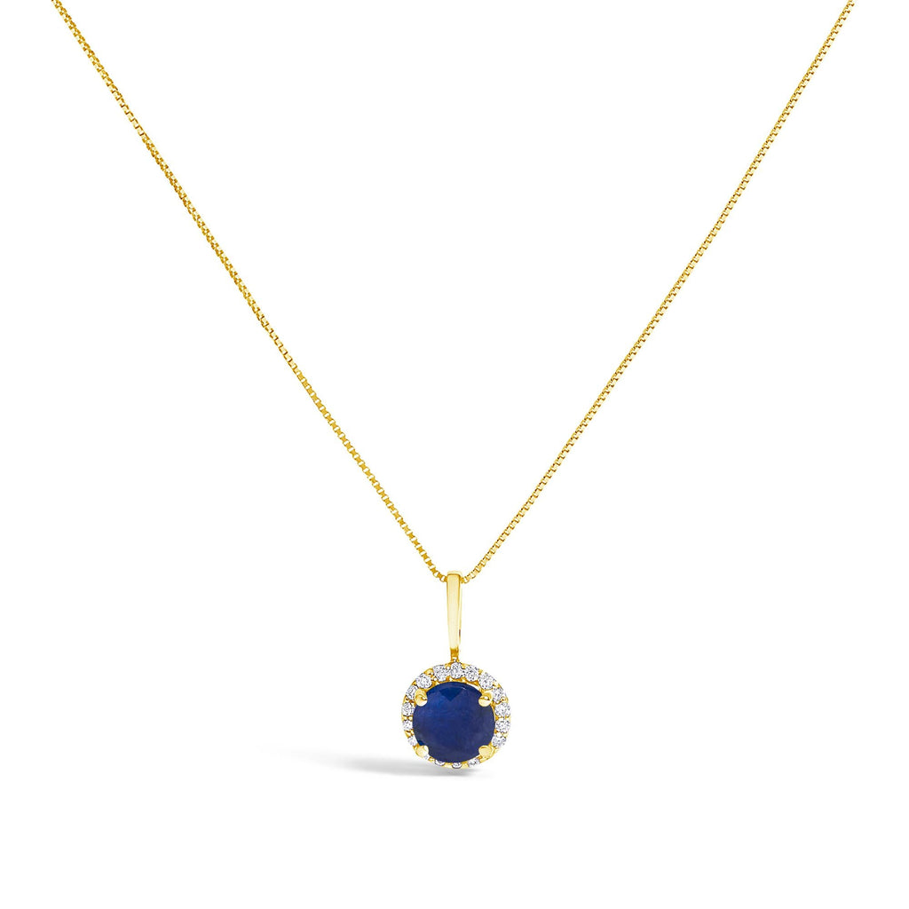 10K Gold Gemstone and 3/8 Cttw Diamond Halo Jewelry Set (Earrings, Pendant & Ring)