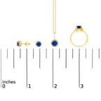 10K Gold Gemstone and 3/8 Cttw Diamond Halo Jewelry Set (Earrings, Pendant & Ring)