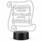 Inspirational LED Lighted Plaque | God Grant Me the Serenity to Accept the Things I Cannot Change. Courage to Change the Things I Can, and Wisdom to Know the Difference | Glowing Creation