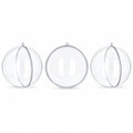 Set of 3 Clear Fillable Plastic Ball Christmas Ornament 3.9 Inches