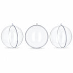 Set of 3 Clear Fillable Plastic Ball Christmas Ornament 3.9 Inches
