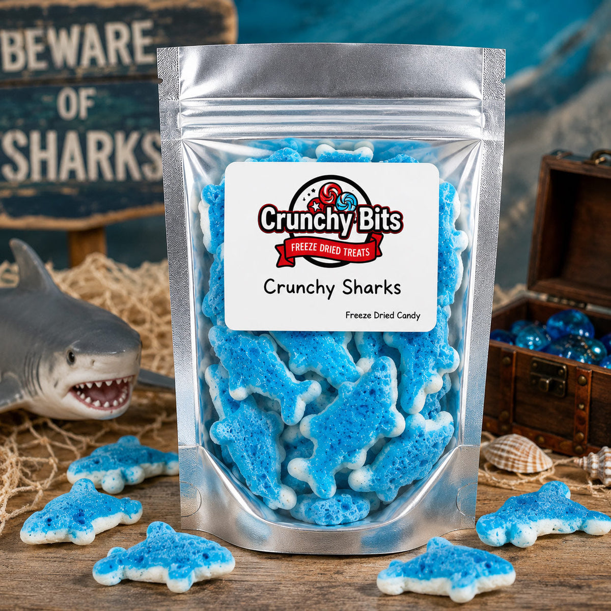 Crunchy Sharks Freeze-Dried Candy | Crunchy Bits Candy