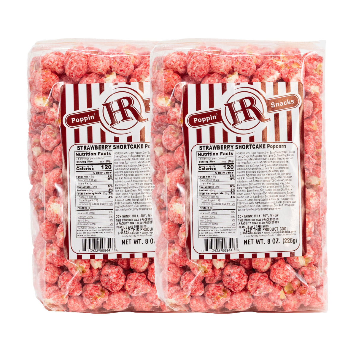 Strawberry Shortcake Popcorn | Pack of 2 | 8 oz | HR Poppin' Snacks