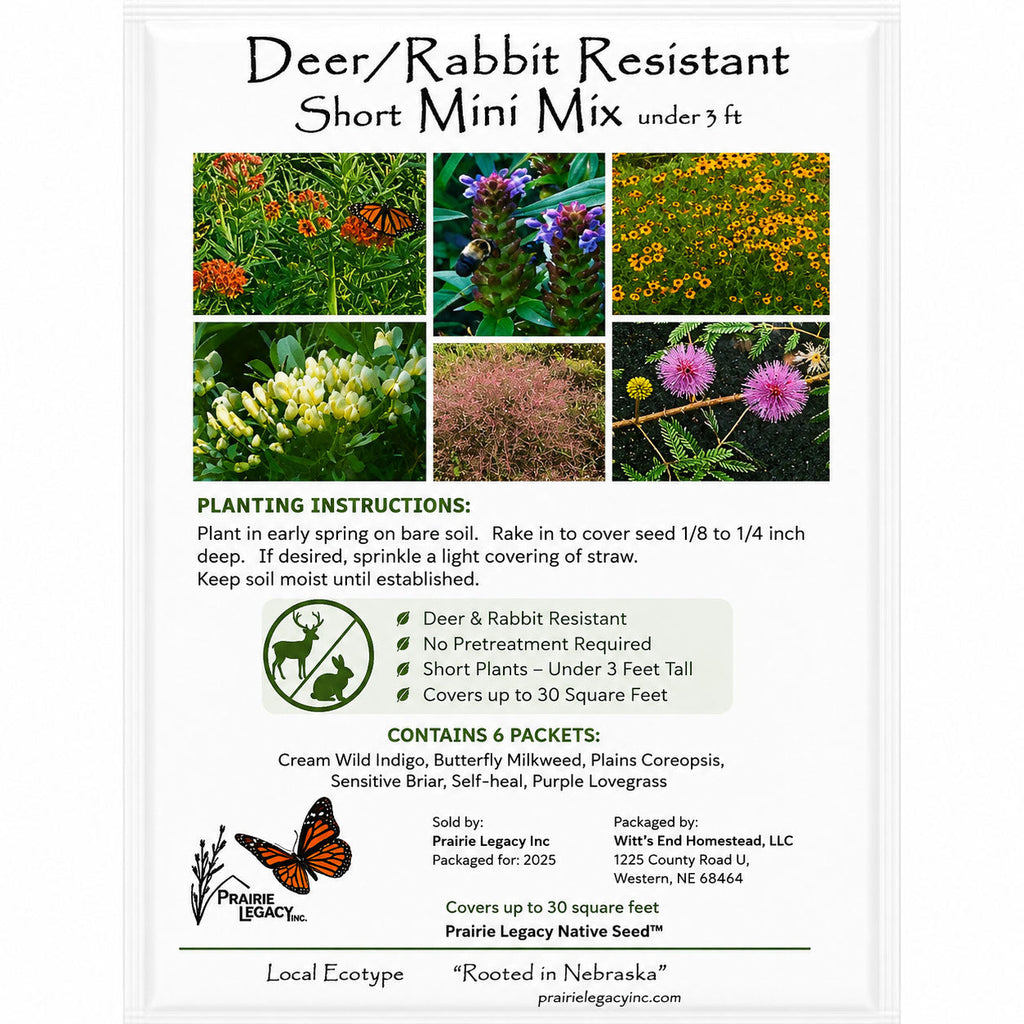 Deer & Rabbit Resistent Wildflower Bundle | Tall & Short Mini Mixes | Prairie Legacy Inc.