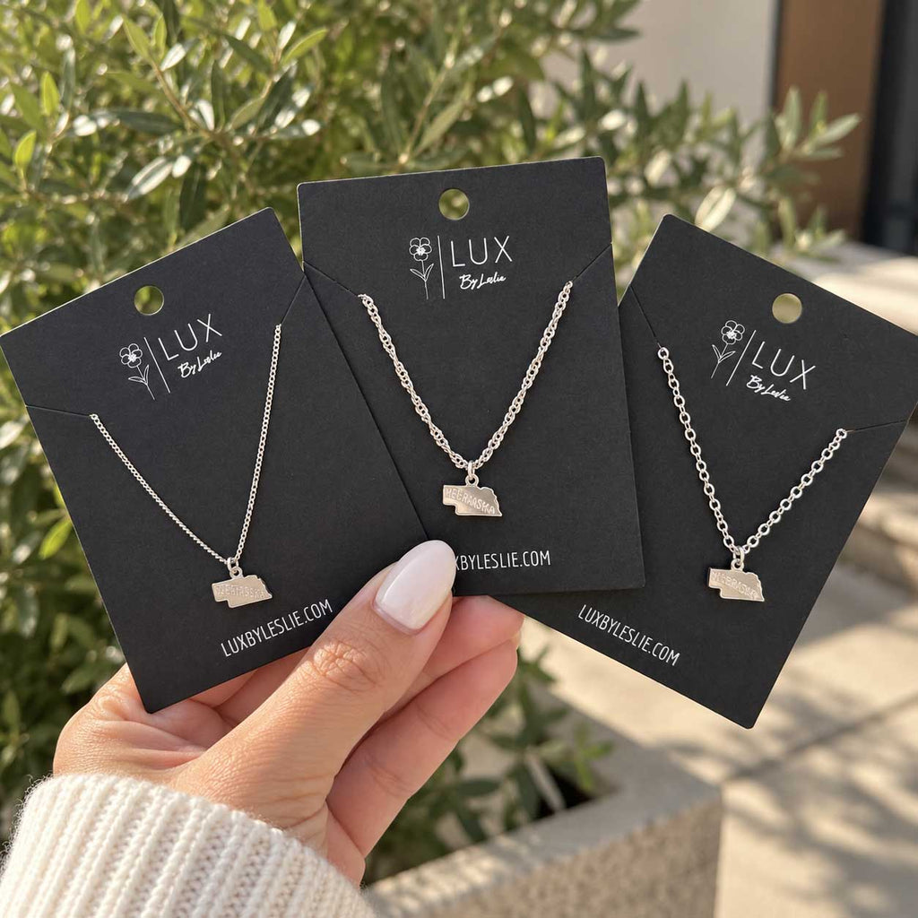 Nebraska Necklace | Multiple Chains & Colors | Lux by Leslie