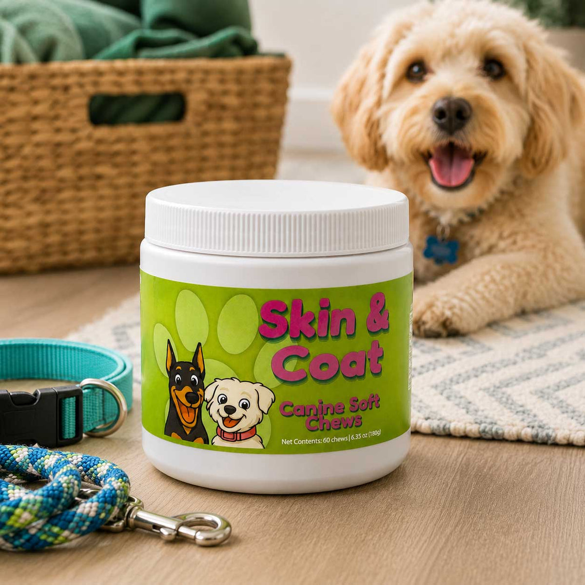 Skin & Coat Support Soft Chews for Dogs | Pack of 3 | 60 Chews - 6.35 oz | LivHerbals, Inc.