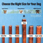 ValueBull Bully Sticks for Large Dogs, Thick 12 Inch, 50 Count