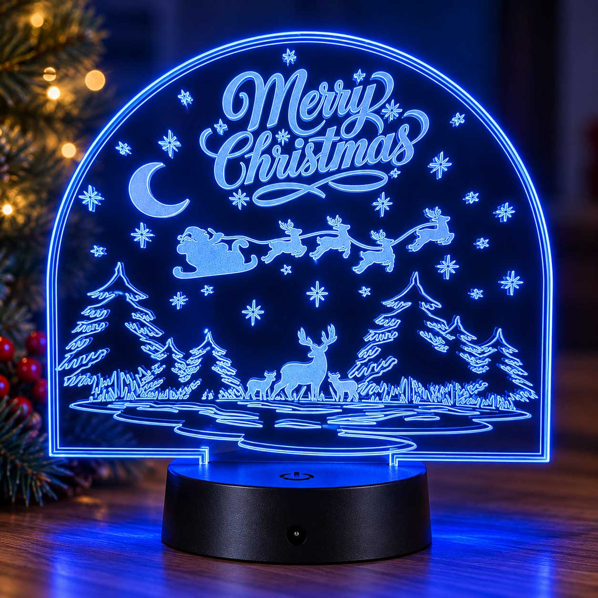 Merry Christmas LED Lighted Plaque | Glowing Creation